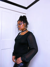 Load image into Gallery viewer, 2000s black pleated knit with button up insert
