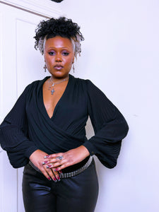 Y2K rap by fabric pleated blouse
