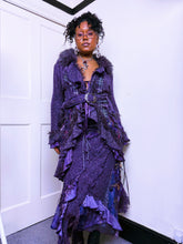 Load image into Gallery viewer, Archival purple marl knit belted bi-fabric belt
