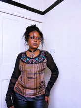 Load image into Gallery viewer, Save The Queen ruched Egyptian inspired Long sleeve top
