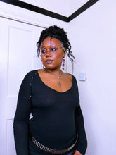 Load image into Gallery viewer, Y2K Spike V-neck see through top
