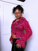 Load image into Gallery viewer, Save The Queen fluffy shaggy cardigan
