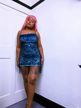 Load image into Gallery viewer, Fringe overlay strap dress
