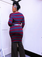 Load image into Gallery viewer, Y2K Striped Cowl Neck dress
