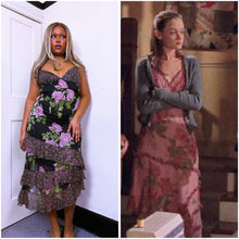 Load image into Gallery viewer, Betsey Johnson ASO Rory Gilmore Glittery ruffled floral dress
