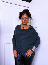 Load image into Gallery viewer, All saints Charcoal grey snap button cowl knit top
