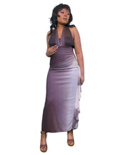 Load image into Gallery viewer, Vintage Chocolate brown and cream ombré halter dress
