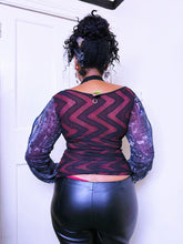 Load image into Gallery viewer, Save The Queen Halter mesh zig zag top
