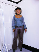 Load image into Gallery viewer, 1990s Chocolat brown leather flare trousers
