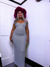 Load image into Gallery viewer, Lipsy 1996 label monochrome waffle maxi dress
