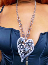 Load image into Gallery viewer, Chunky Silver coloured Heart Pendant Necklace
