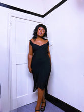 Load image into Gallery viewer, Y2K Black Asymmetrical synching dress
