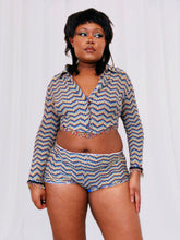 Load image into Gallery viewer, Beaded Chevron Shorts Co-ord Set
