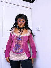 Load image into Gallery viewer, Save the queen pink and purple bow jumper
