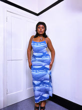Load image into Gallery viewer, 90s Graphic Print Jeffrey Rogers Cloud mesh dress
