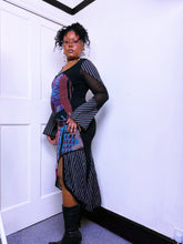 Load image into Gallery viewer, Legatte whimsical geometric bell sleeve slit dress
