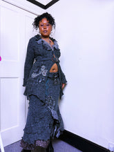 Load image into Gallery viewer, Archival Marl knit whimsical ruffled skirt by Juju &amp; Christine
