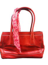 Load image into Gallery viewer, Y2K Leather coral Coach bag with scarf￼
