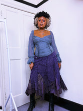 Load image into Gallery viewer, Y2K Juju and Christine Purple asymmetrical knit and cotton skirt

