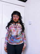 Load image into Gallery viewer, Vintage Jean Paul Gaultier Mesh flamingo top ASO Bella Hadid
