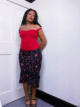 Load image into Gallery viewer, 90s asymmetrical ruffled midi skirt ￼
