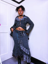 Load image into Gallery viewer, Archival Marl knit whimsical ruffled skirt by Juju &amp; Christine
