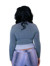 Load image into Gallery viewer, Y2K Italian Grey double Zip belted long sleeve cardigan
