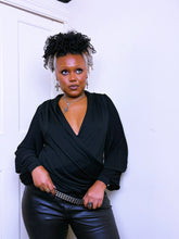 Load image into Gallery viewer, Y2K rap by fabric pleated blouse
