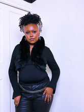 Load image into Gallery viewer, 1990s faux fur cropped cardigan

