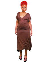 Load image into Gallery viewer, Y2K Chocolate Brown Asymmetrical Dress by Identity
