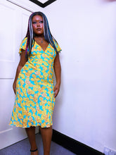 Load image into Gallery viewer, Betsey Johnson turquoise and marigold floral dress
