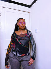 Load image into Gallery viewer, Save The Queen Striped abstract top
