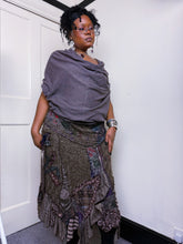 Load image into Gallery viewer, Juju &amp; Christine bi-fabric whimsical knit skirt
