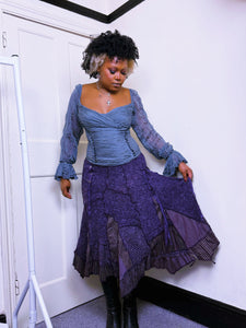 Y2K Juju and Christine Purple asymmetrical knit and cotton skirt