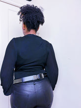 Load image into Gallery viewer, Y2K rap by fabric pleated blouse
