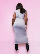 Load image into Gallery viewer, Y2K Taupe Grey Rose Dress
