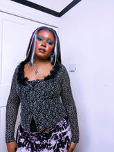 Load image into Gallery viewer, Vintage chunky lace marabou feather cardigan
