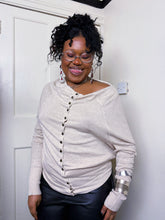 Load image into Gallery viewer, All saints Spitalfields SS09 cowl neck snap button knit top
