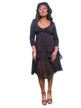 Load image into Gallery viewer, Y2K Archival Chocolate Silk ruffled dress
