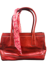 Load image into Gallery viewer, Y2K Leather coral Coach bag with scarf￼
