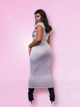 Load image into Gallery viewer, Taupe Grey Rose Dress
