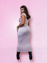 Load image into Gallery viewer, Y2K Taupe Grey Rose Dress
