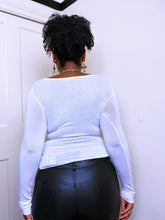 Load image into Gallery viewer, Y2K long sleeve cowl neck semi see-through
