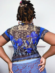Floral water colour save the queen top