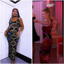 Load image into Gallery viewer, Betsey Johnson 1990s label alt print ASO Sabrina in Sabrina the teenage witch
