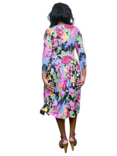 Load image into Gallery viewer, Vintage 1980s Betsey Johnson Floral Lace up dress
