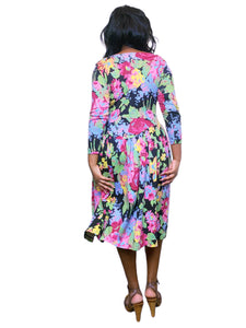 Vintage 1980s Betsey Johnson Floral Lace up dress