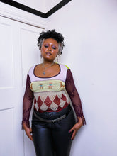Load image into Gallery viewer, Y2K Harley Quinn mixed fabric Custo Barcelona top
