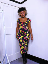 Load image into Gallery viewer, Fruit print ribbon neckline Dress NWT

