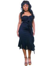Load image into Gallery viewer, Vintage Mesh ruffles bandeau dress by Sangria
